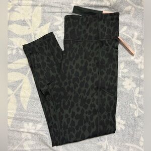 Victoria's Secret Dark Green and Black Leopard High-Waist Leggings